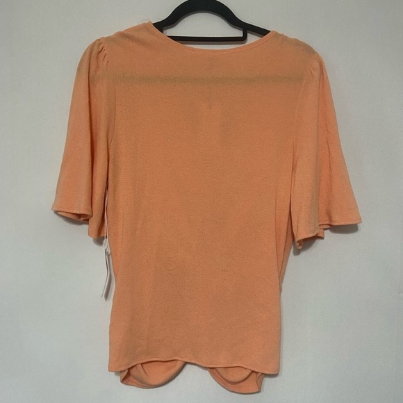 Six Fifty NWT light orange twist front v neck short sleeve blouse size L - Picture 2 of 4